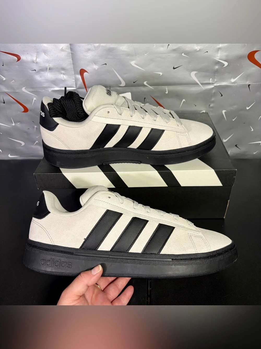 Size 13 - Adidas Grand Court Alpha 00’s 'Grey / Black' Sneakers / IH1287